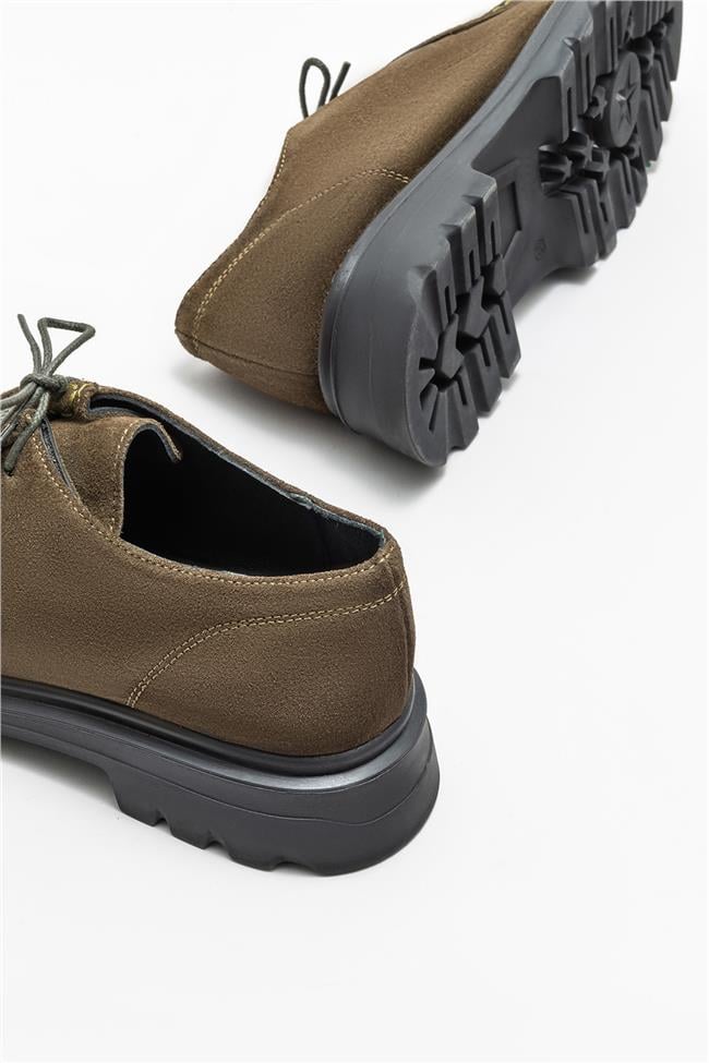 Haki Deri Kadın Günlük Ayakkabı