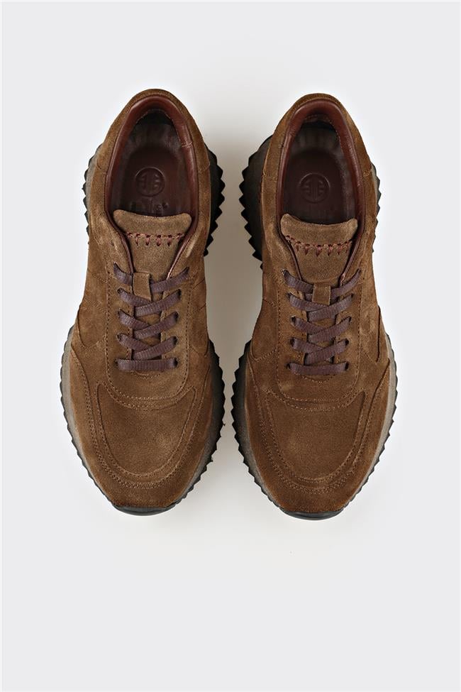 Haki Deri Kadın Spor Ayakkabı