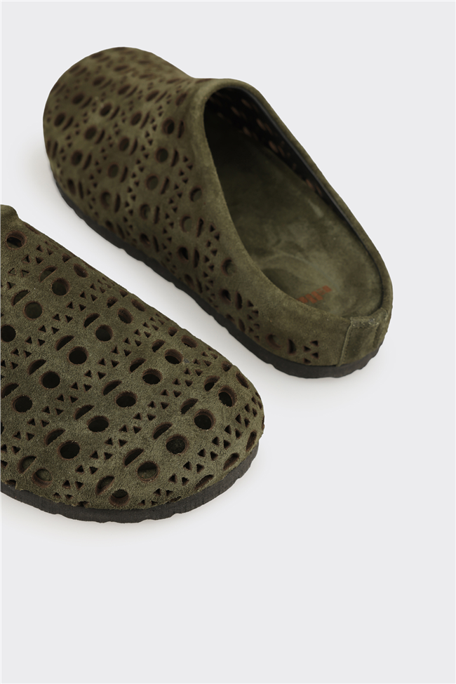 Haki Deri Kadın Terlik