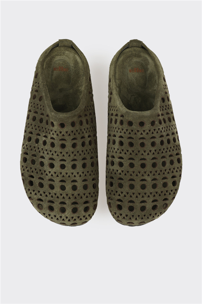 Haki Deri Kadın Terlik