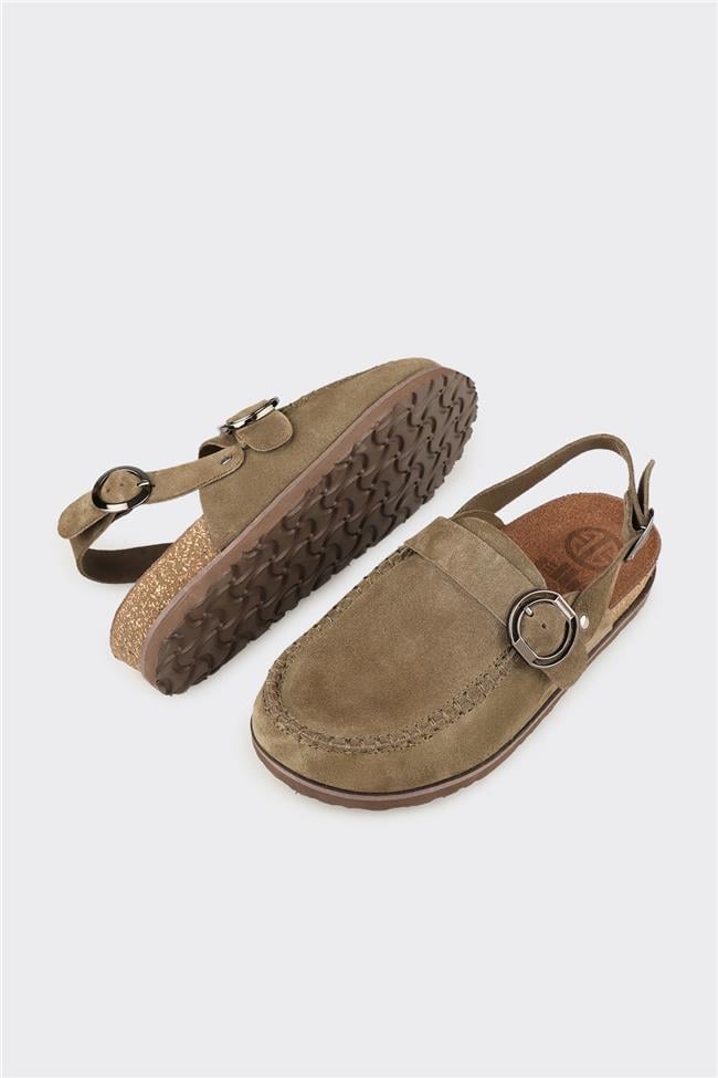 Haki Deri Kadın Terlik