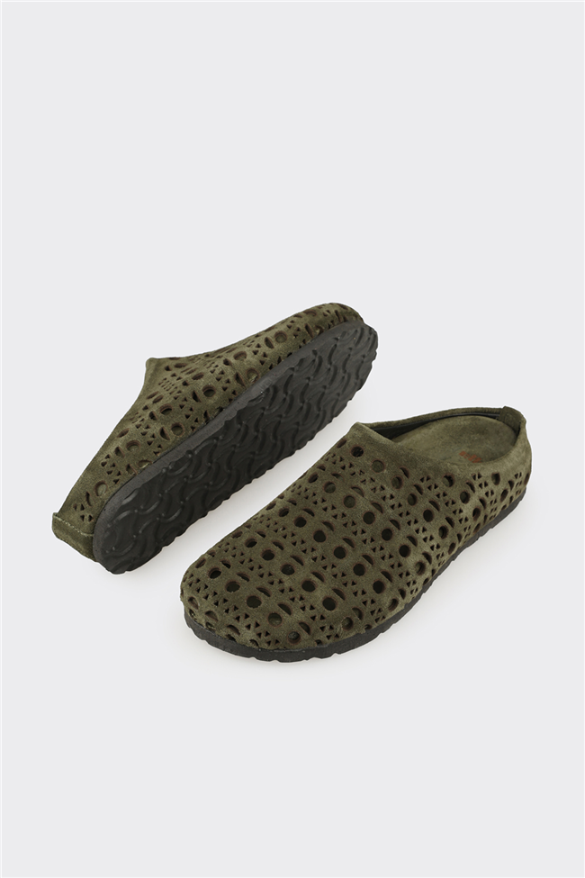 Haki Deri Kadın Terlik