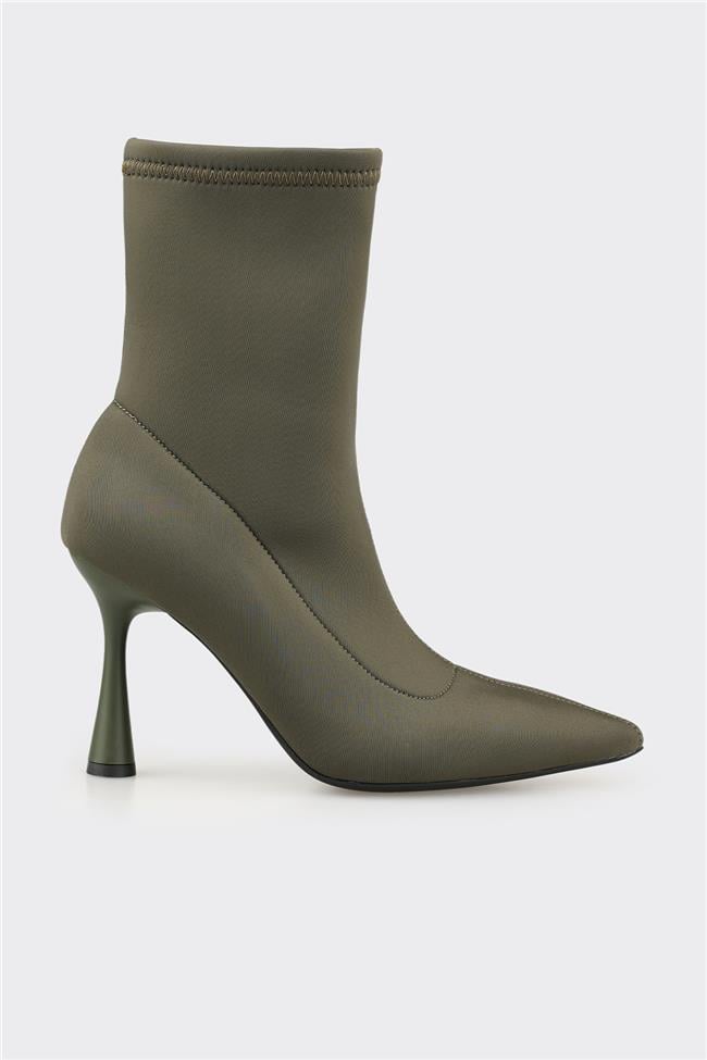 Haki Kadın Yüksek Topuk Bot