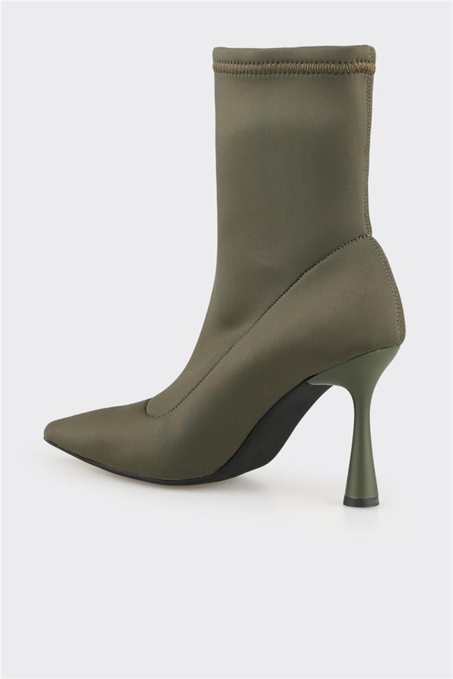 Haki Kadın Yüksek Topuk Bot