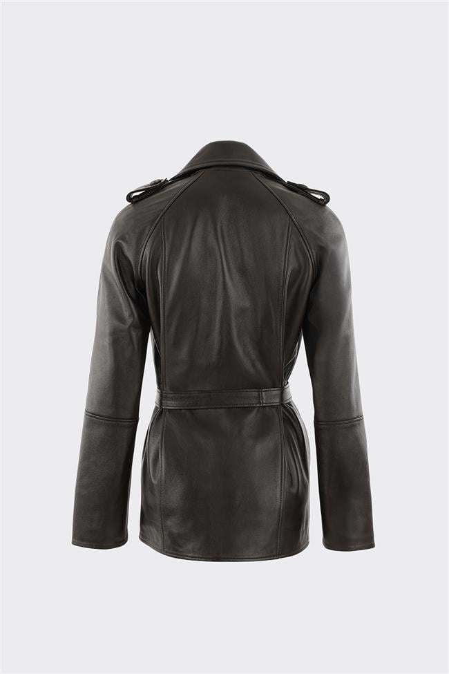 Kahve Deri Kadın Ceket