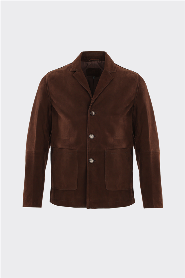 Kahve Deri Erkek Ceket