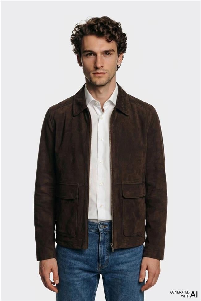Kahve Deri Erkek Ceket