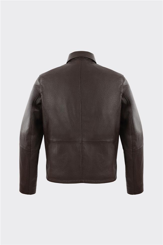Kahve Deri Erkek Ceket