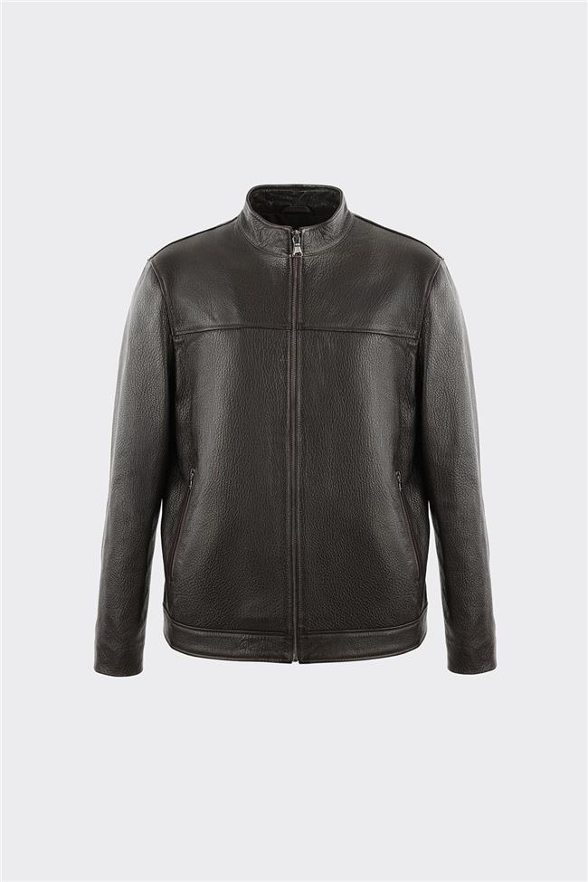 Kahve Deri Erkek Ceket