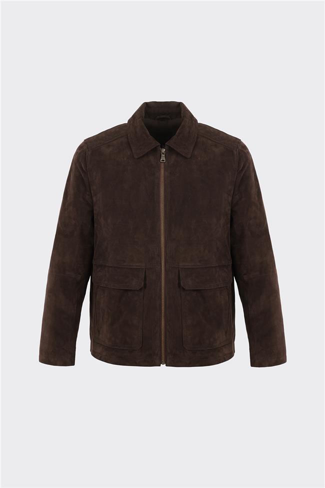 Kahve Deri Erkek Ceket