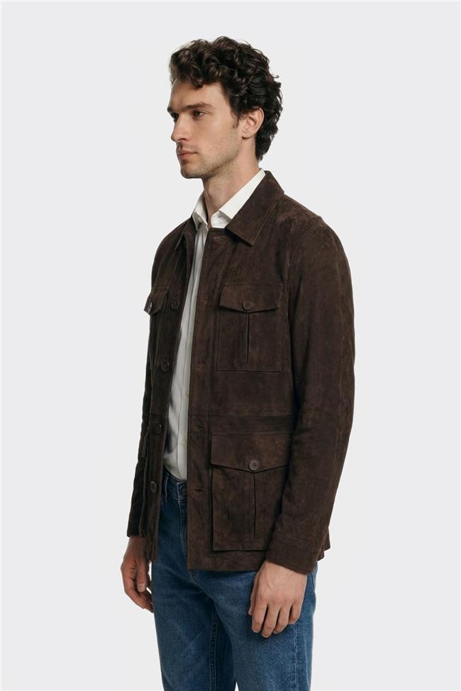 Kahve Deri Erkek Ceket