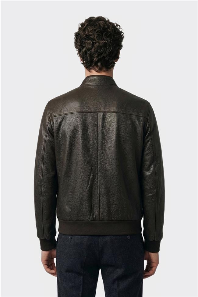 Kahve Deri Erkek Ceket