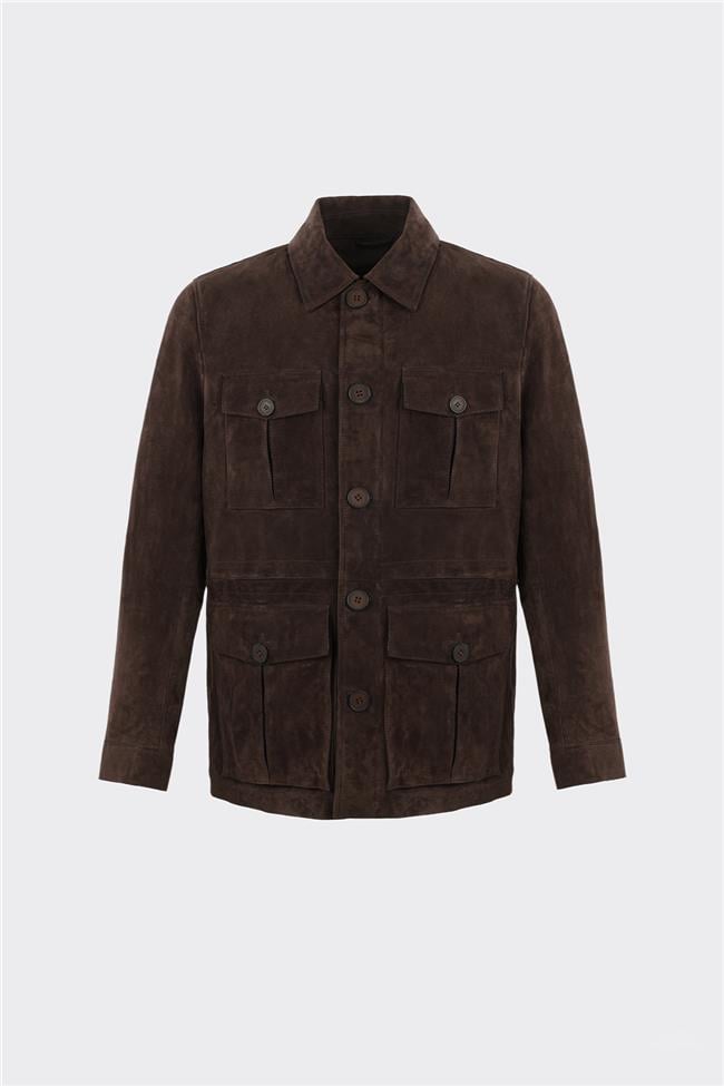 Kahve Deri Erkek Ceket