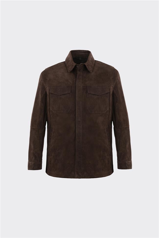 Kahve Deri Erkek Ceket