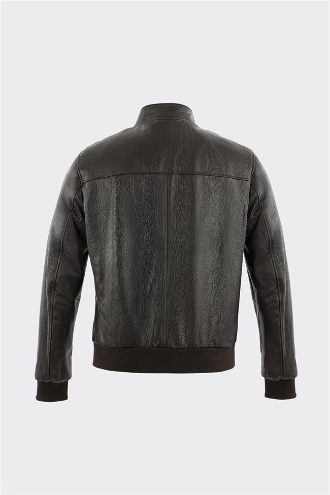 Kahve Deri Erkek Ceket