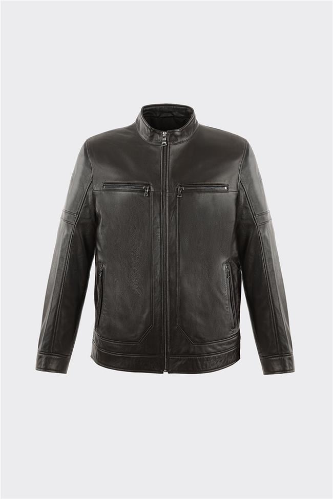 Kahve Deri Erkek Ceket