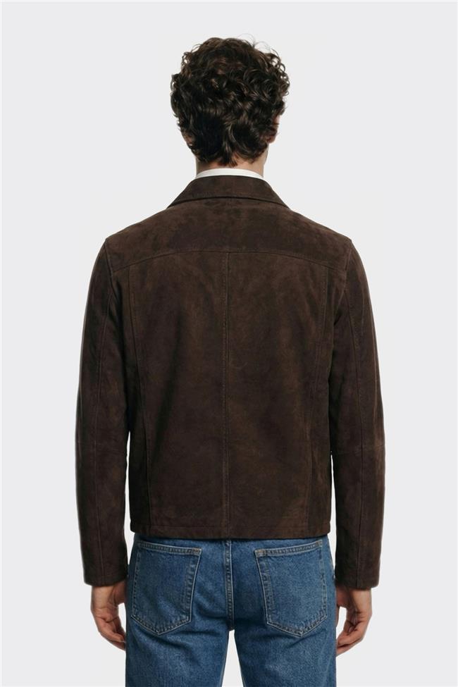 Kahve Deri Erkek Ceket