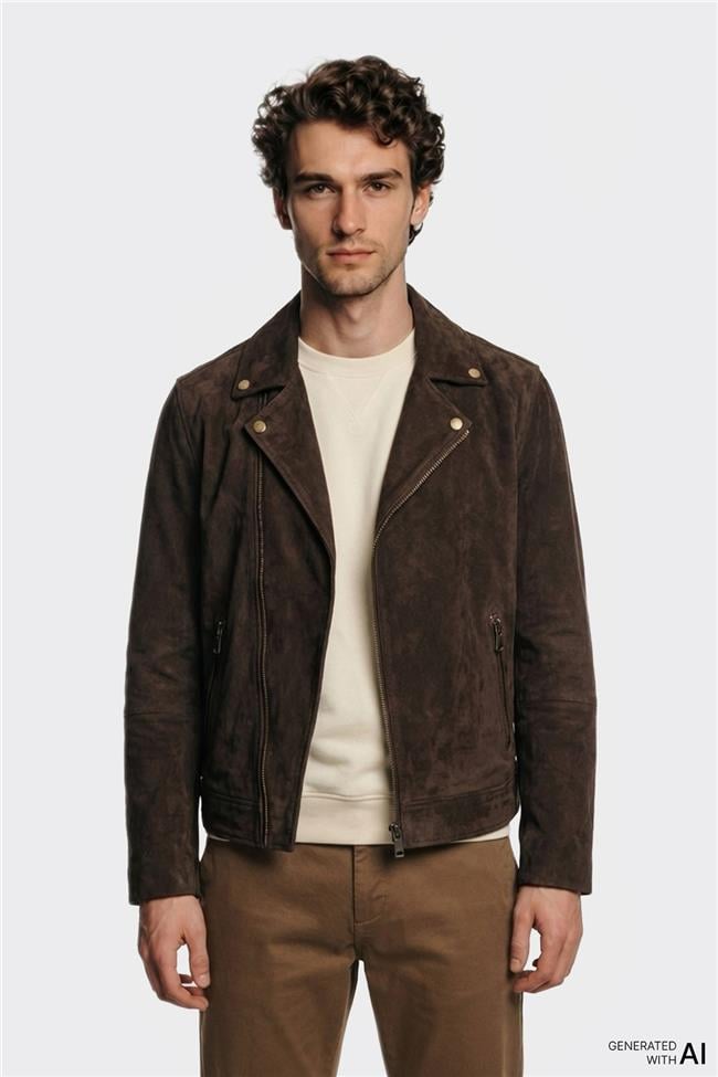 Kahve Deri Erkek Ceket