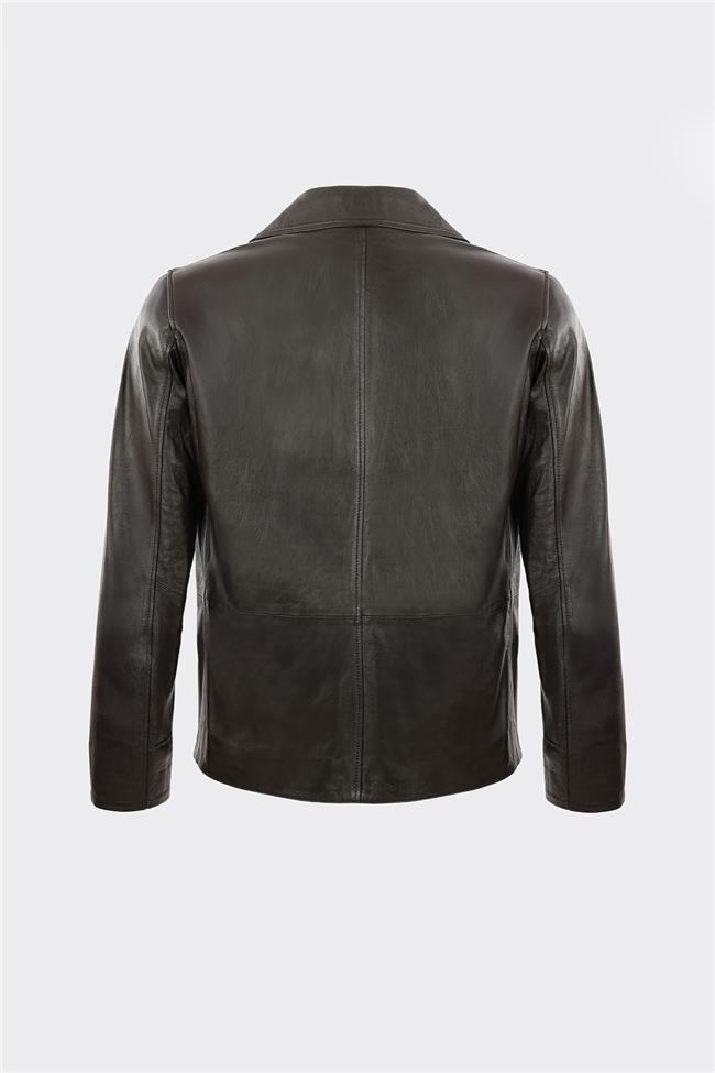 Kahve Deri Erkek Ceket