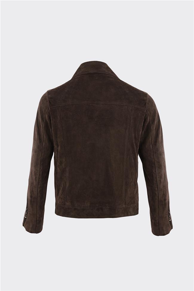 Kahve Deri Erkek Ceket