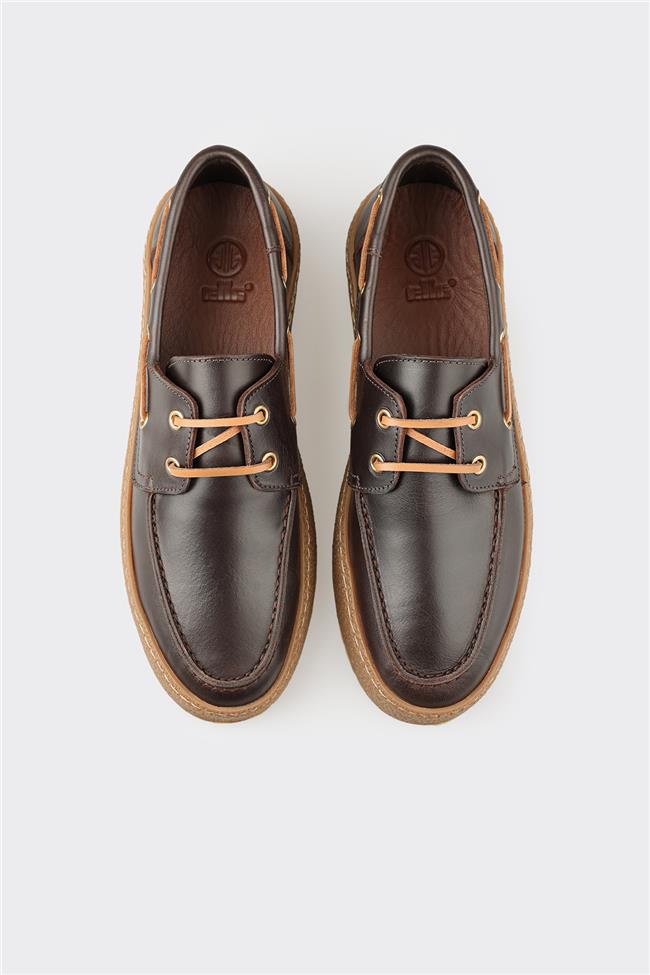 Kahve Deri Erkek Günlük Ayakkabı