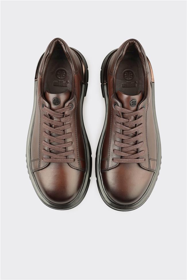 Kahve Deri Erkek Günlük Ayakkabı