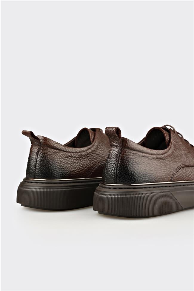 Kahve Deri Erkek Günlük Ayakkabı