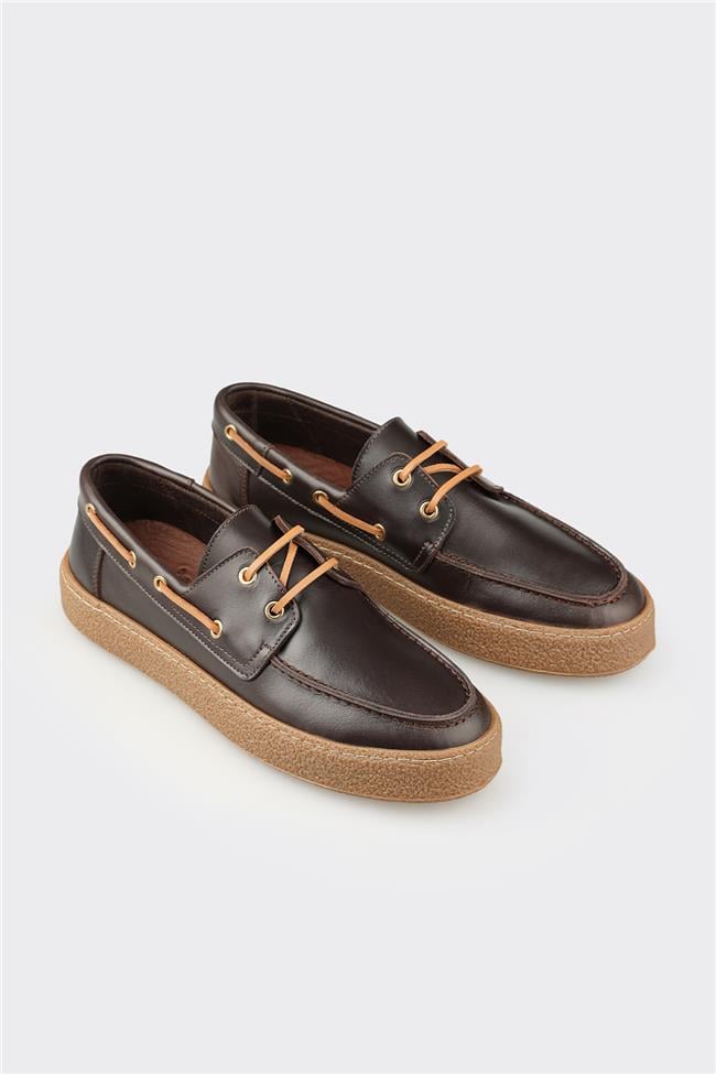 Kahve Deri Erkek Günlük Ayakkabı