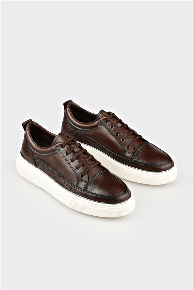 Kahve Deri Erkek Günlük Ayakkabı