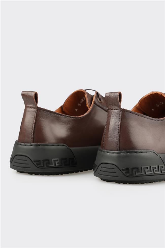 Kahve Deri Erkek Günlük Ayakkabı