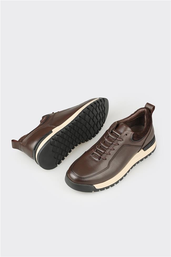 Kahve Deri Erkek Günlük Ayakkabı