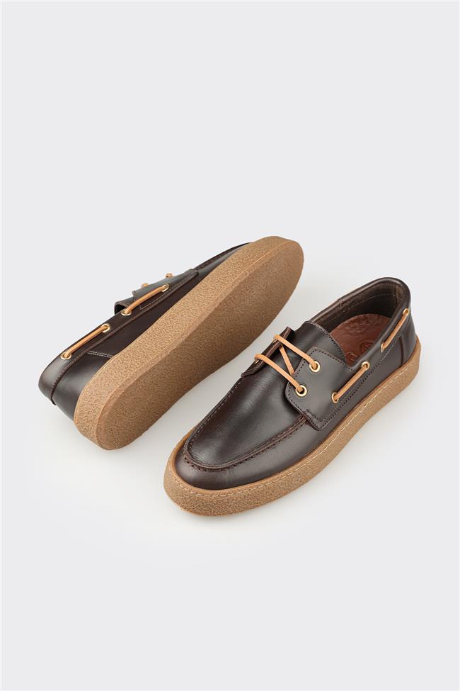 Kahve Deri Erkek Günlük Ayakkabı