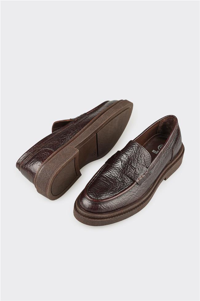 Kahve Deri Erkek Günlük Ayakkabı