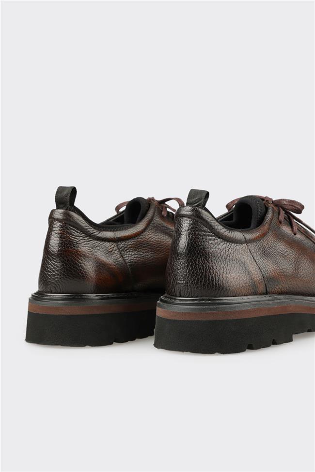 Kahve Deri Erkek Günlük Ayakkabı