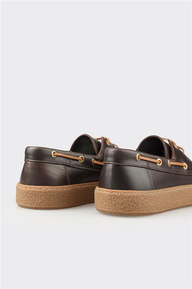 Kahve Deri Erkek Günlük Ayakkabı