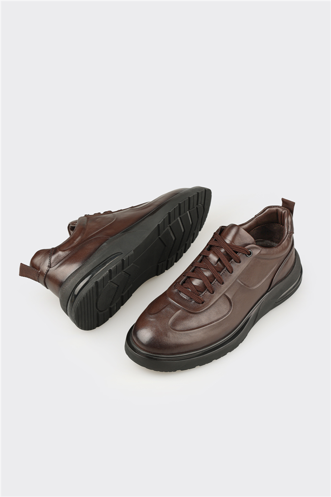 Kahve Deri Erkek Günlük Ayakkabı