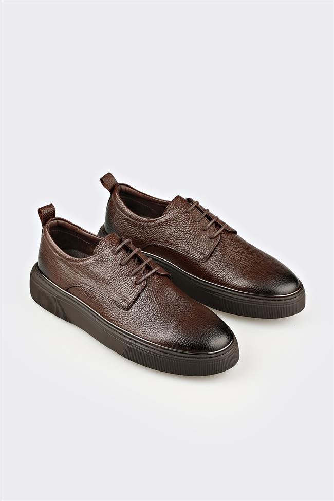 Kahve Deri Erkek Günlük Ayakkabı