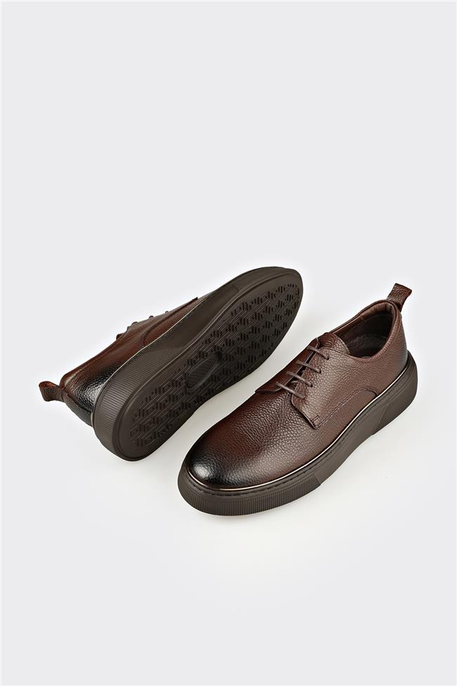 Kahve Deri Erkek Günlük Ayakkabı