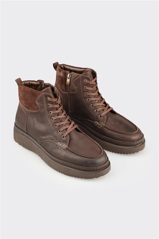 Kahve Deri Erkek Günlük Bot