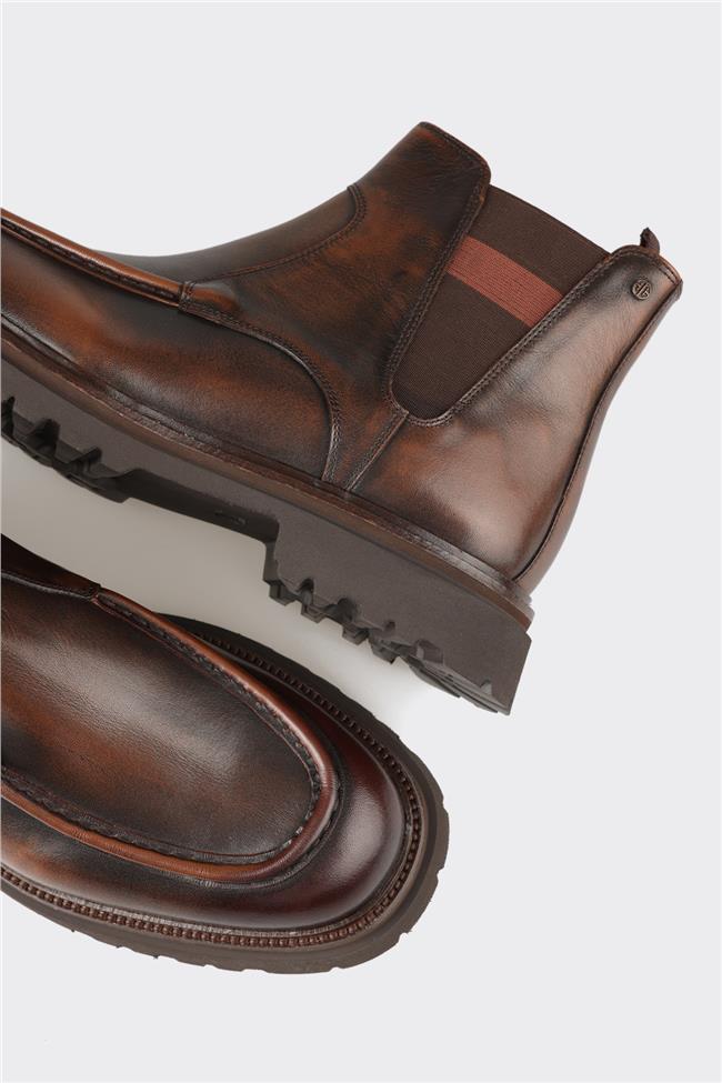 Kahve Deri Erkek Günlük Bot