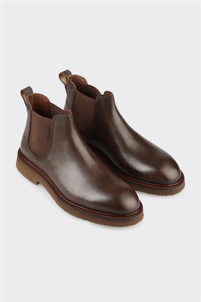 Kahve Deri Erkek Günlük Bot