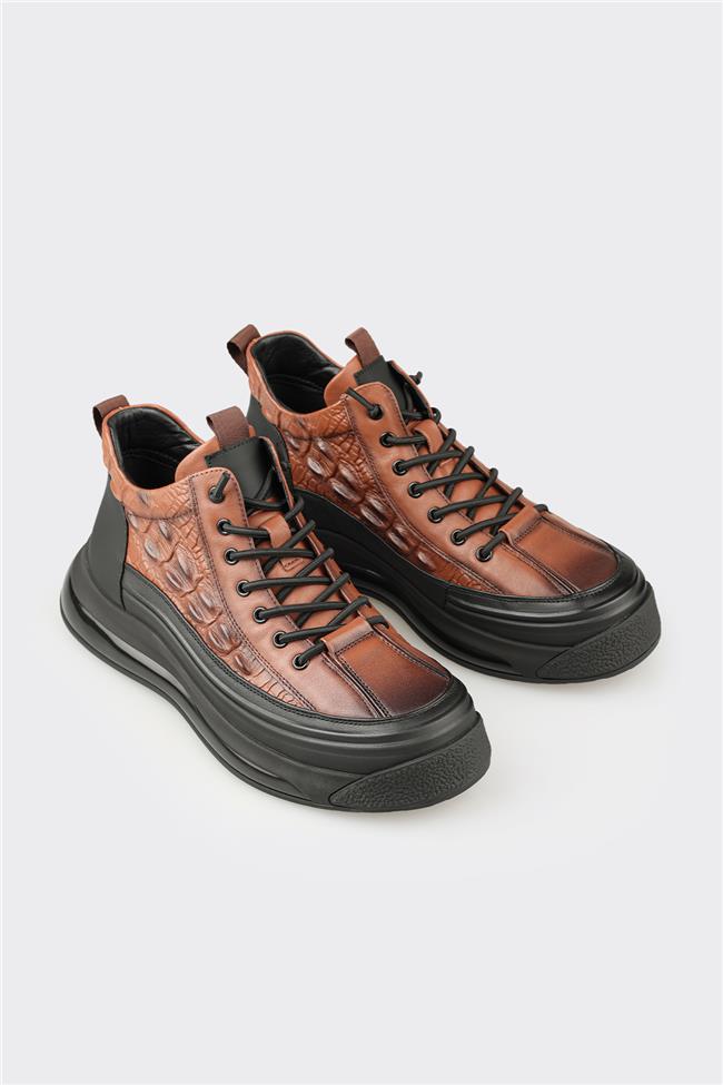 Kahve Deri Erkek Günlük Bot