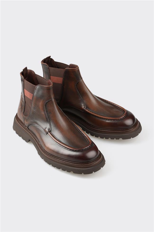 Kahve Deri Erkek Günlük Bot