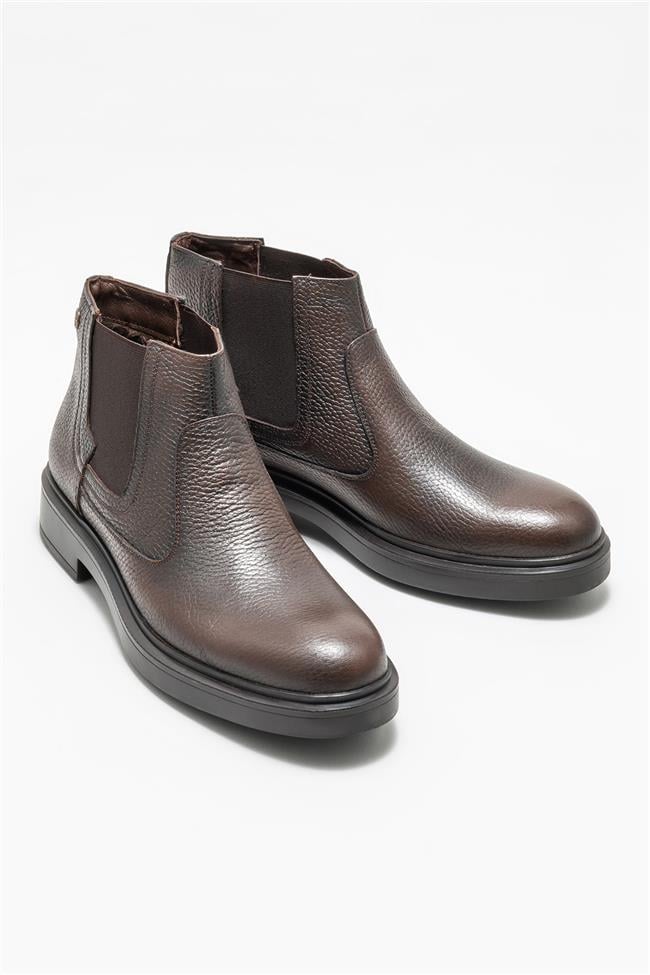 Kahve Deri Erkek Günlük Bot