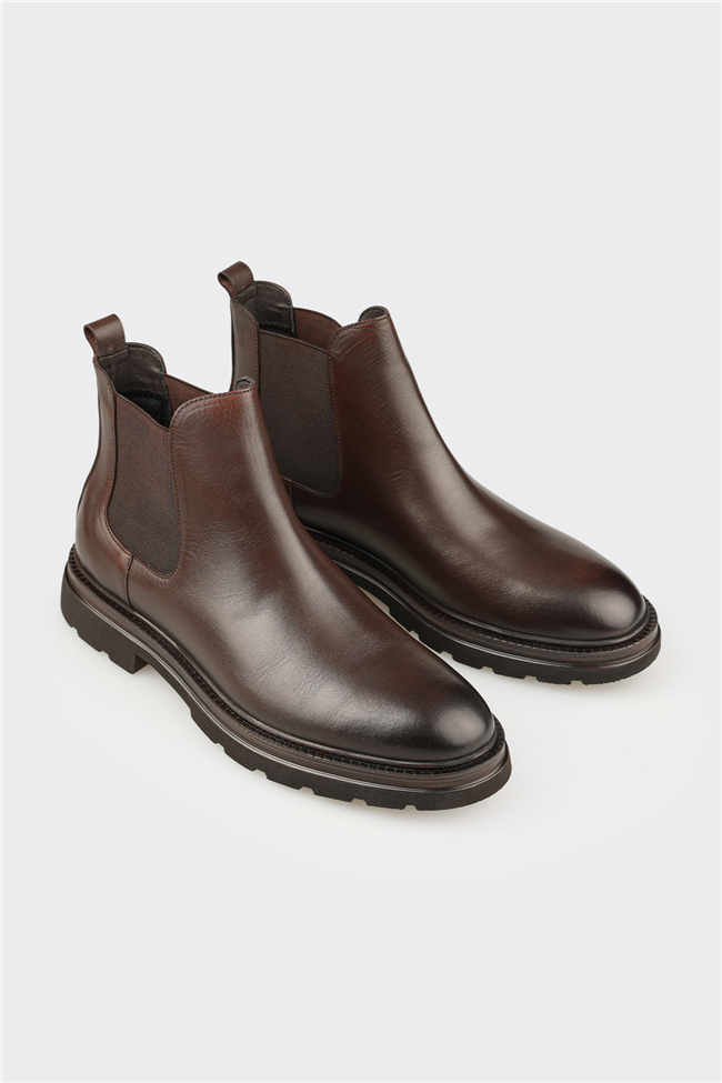 Kahve Deri Erkek Günlük Bot