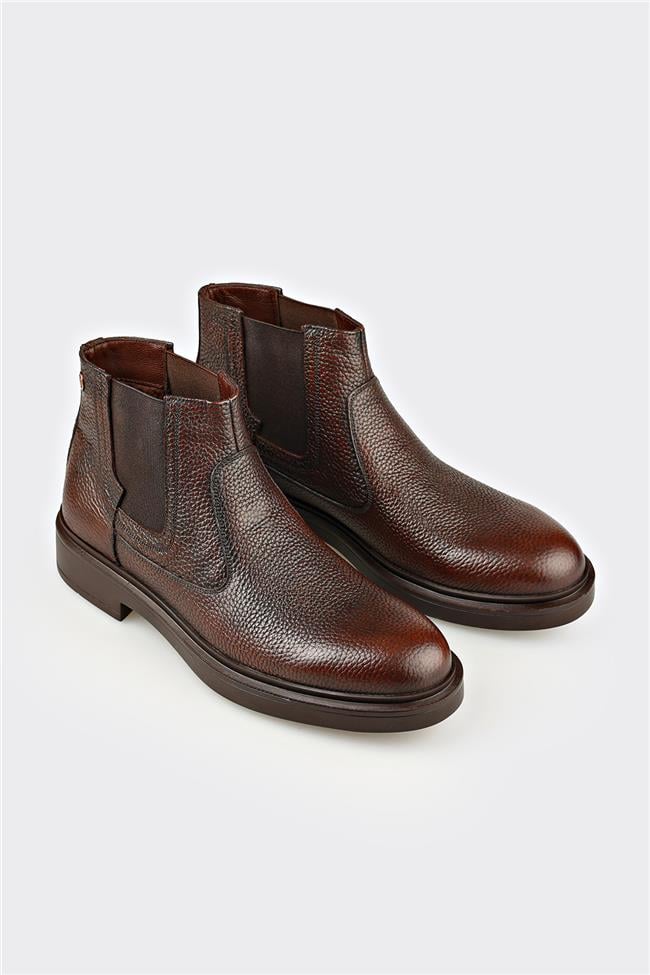 Kahve Deri Erkek Günlük Bot