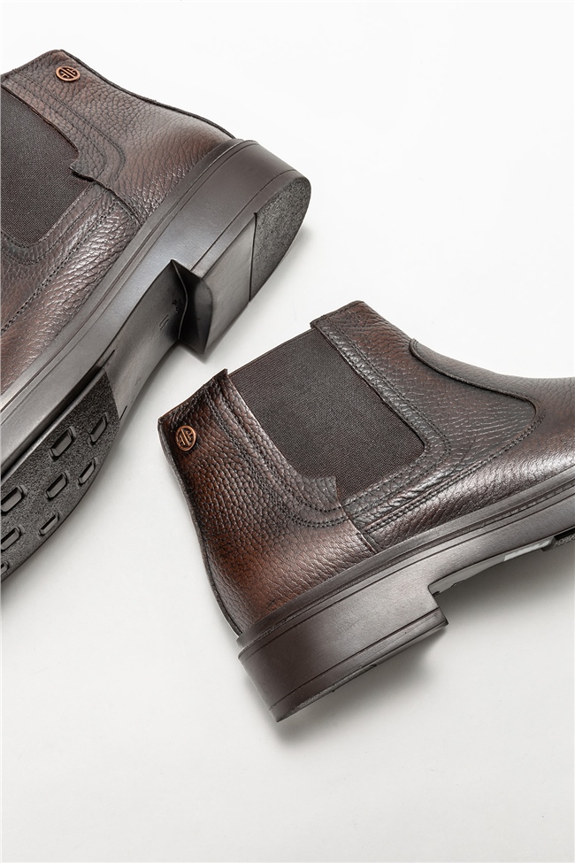 Kahve Deri Erkek Günlük Bot