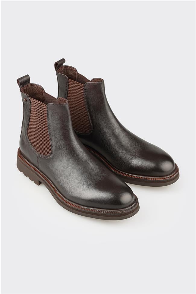 Kahve Deri Erkek Günlük Bot