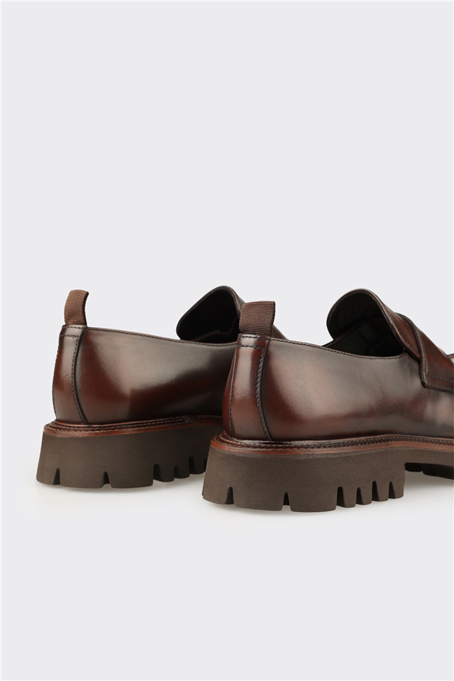 Kahve Deri Erkek Günlük Loafer