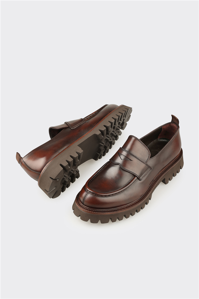 Kahve Deri Erkek Günlük Loafer